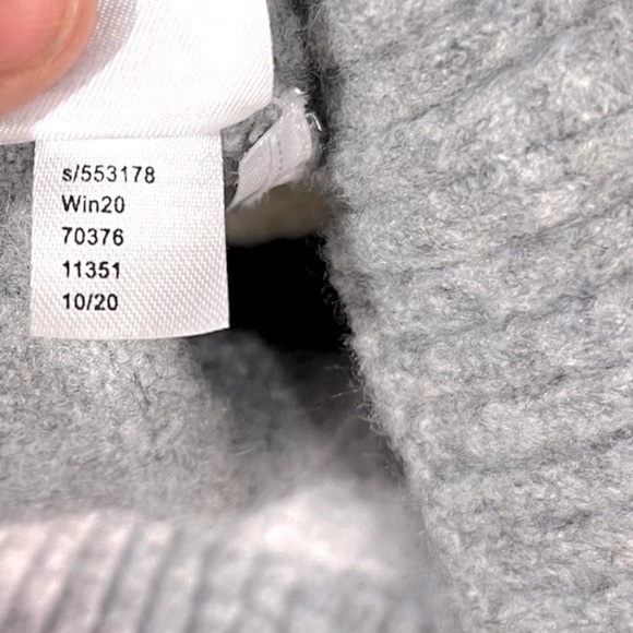 LOFT Wool Blend Mock Neck Dolman Sleeve Sweater, Grey Stripe, Size XS - Picture 6 of 8